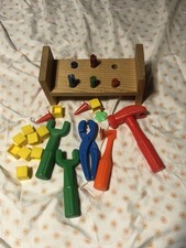 Vintage Palyskool workbench  tool set includes a variety of tools  accessories