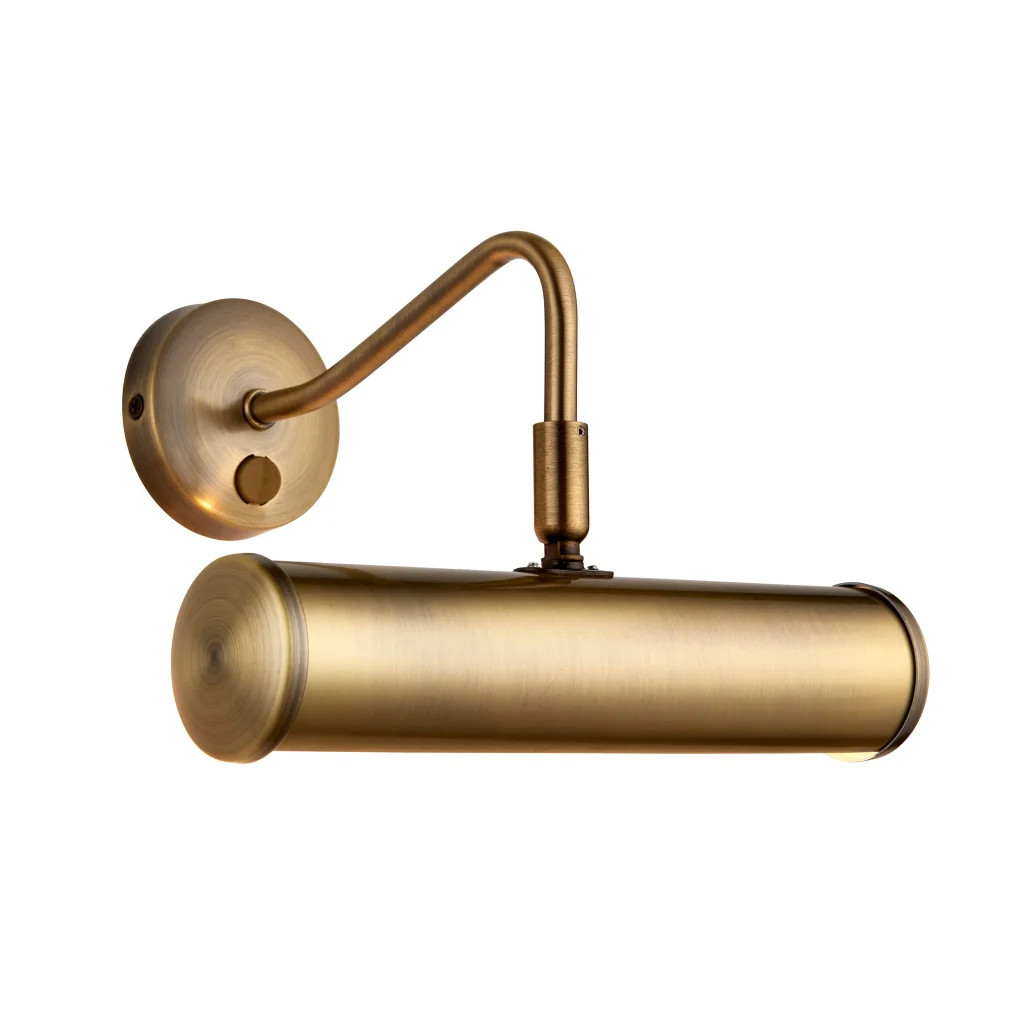 Wall Light Brass Turner Picture Antique 230mm Endon PL200-E14-SWAN