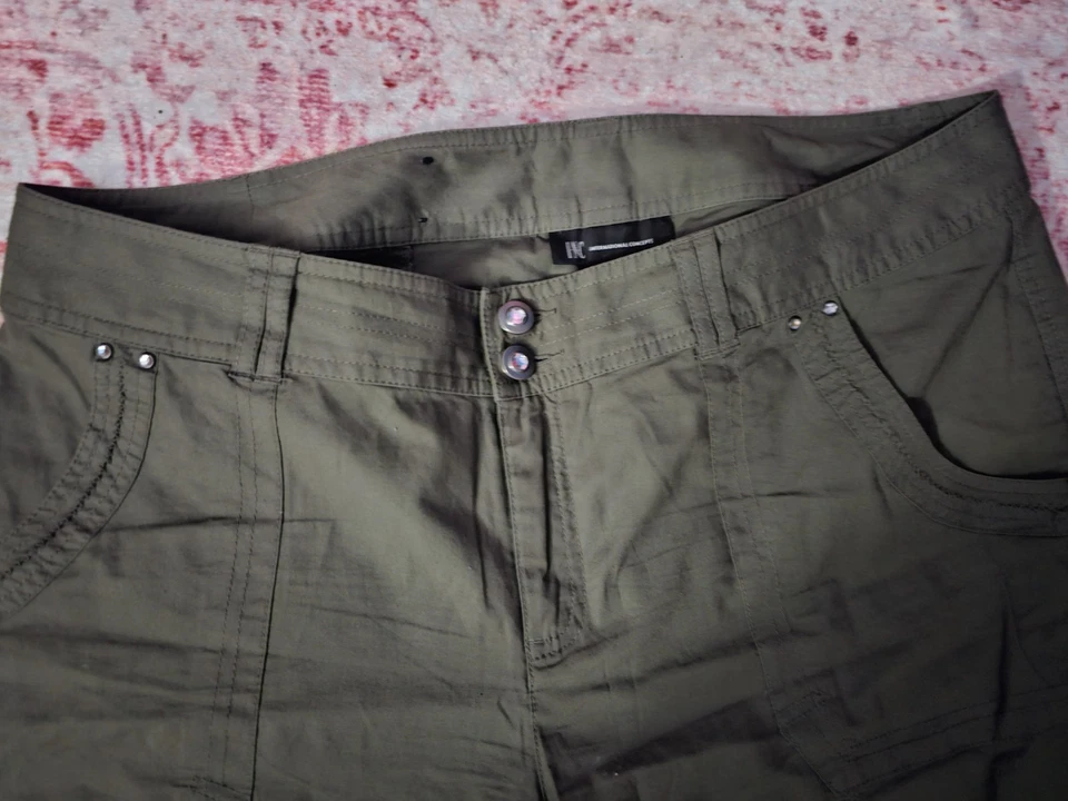 Женские укороченные брюки-капри Inc International Concepts зеленые с заклепками 14 - Изображение 4 из 4