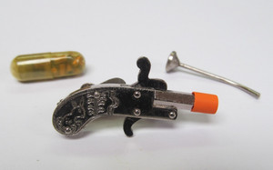 Vintage Concraft Japan Pin Fire Cap Gun Tie Clasp (WORKS!!!!)