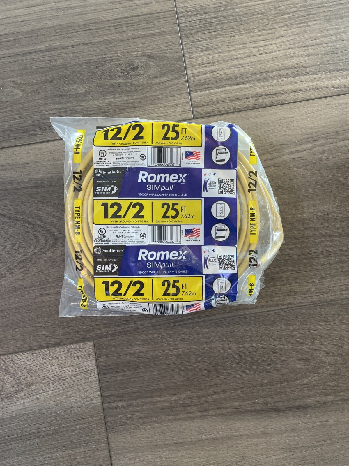 Southwire 25' of 12/2 with Ground Romex Wire New Open Box Free Shipping