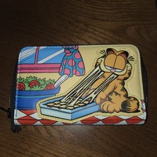 Cartera Loungefly Garfield Loves Lasaña Cremallera Alrededor Nickelodeon Odie *Leer*
