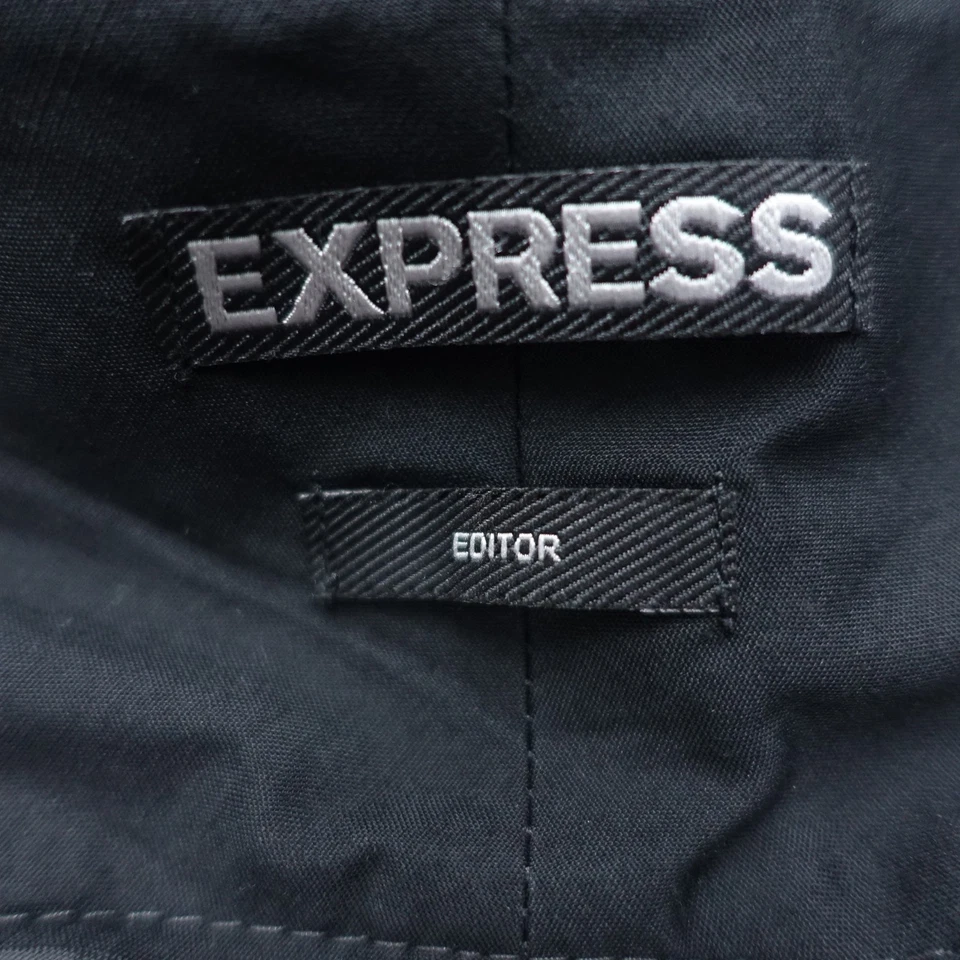 Pantalones de vestir Express Editor Studio para mujer 6R gris claro a rayas rayón pierna acampanada Foto 4 de 4