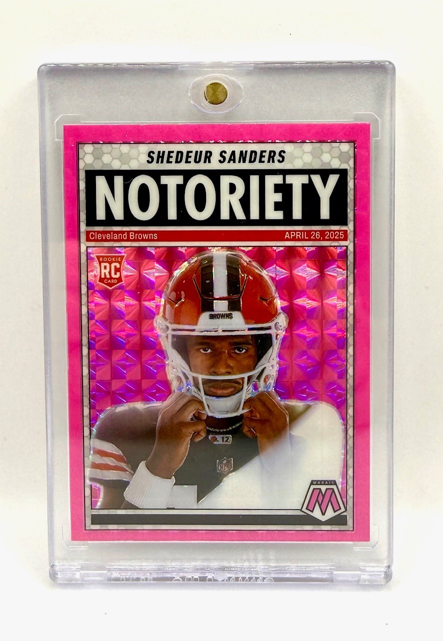 2025 Panini Mosaic Notoriety SHEDEUR SANDERS RC BROWNS PRIZM PINK PANDORA