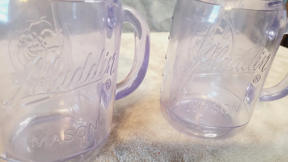 Aladdin Set Insulated 20oz Clear Plastic Mason Jar Tumbler Travel Mug - Image 3 of 4