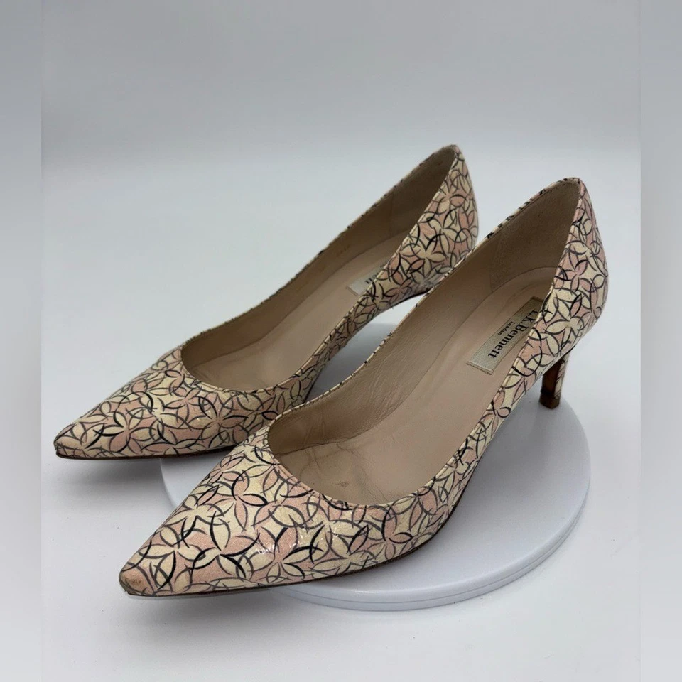 L.K. BENNETT Tacones Bomba Flor Floral Rosa Crema Zapato Punta EU 38 US 8 Foto 3 de 4