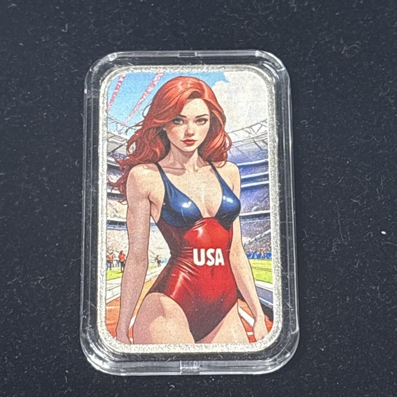 Bullion Baddies Summer G Ames Colorized 1 Oz .999 Silver Bar Bullion Baddies