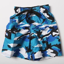 Pelagic Kids Board Short Small 2/3 Fish Camo Blue Black White NWT Rare