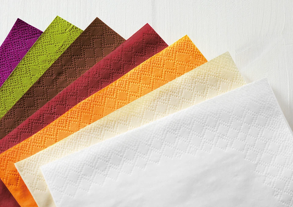 100 Tissue Servietten 3lagig, 1/4-Falz - 25 versch. Farben Unifarben Neutral - Bild 2 von 2