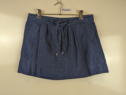Old Navy Blue Denim Look Mini Skirt Pockets Size 4