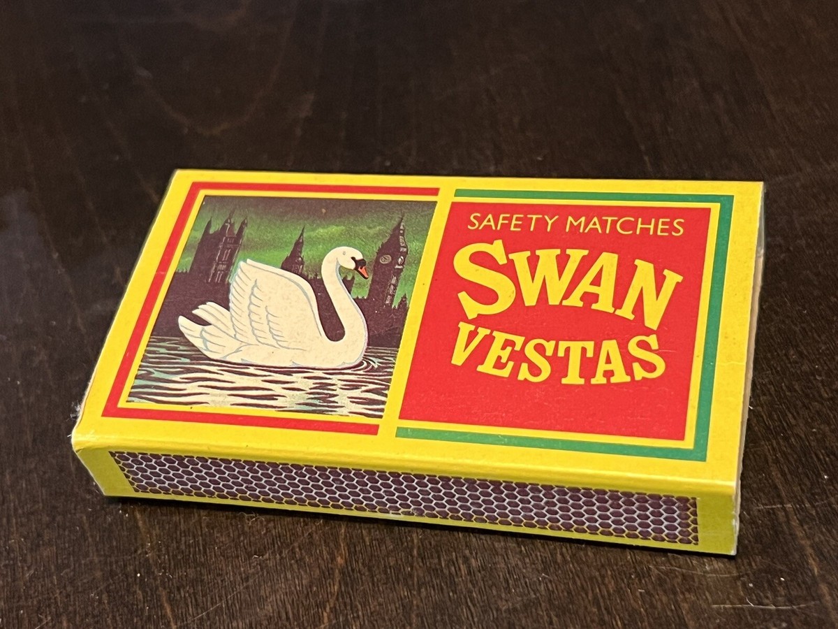 英国 SWAN VESTAS Bryant & May 琺瑯 看板 マッチ Vintage Swan Vestas Matchbox w/matches - Bryant & May - England