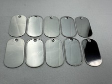Ten Military Specification Stainless Steel Shiny Finish Dog Tag Blanks
