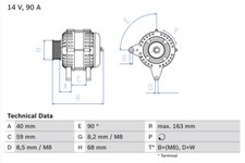 BOSCH 0 986 040 330 Alternator for VW