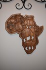 AFRICA “Big 5” Hardwood-Carved on The African Continent~ 17..4 x 15.75” Souvenir