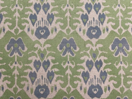 Tissu rembourrage aveugle rideau Habana Ikat vert bleu 280 cm double largeur - Photo 1/6