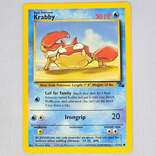 Krabby 51/62 Fossil Common Vintage Pokemon Card WOTC TCG English LP