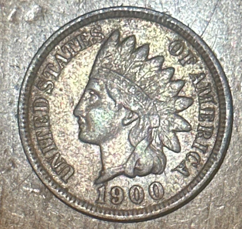 1900 - P * INDIAN HEAD PENNY * 1c CENT * US COIN * FINE +