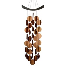 Woodstock Moonlight Waves Garden Wind Chime Antiqued Copper-Plated Steel Gift