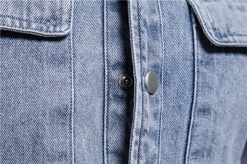 Mens Shirts Denim Shirts Fashion Casual Long Sleeves Washed Thicker Jeans Tops - Picture 8 of 12