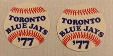 2 MLB Toronto Blue Jays Vintage Circs 1977 Team Logo Baseball Sticker