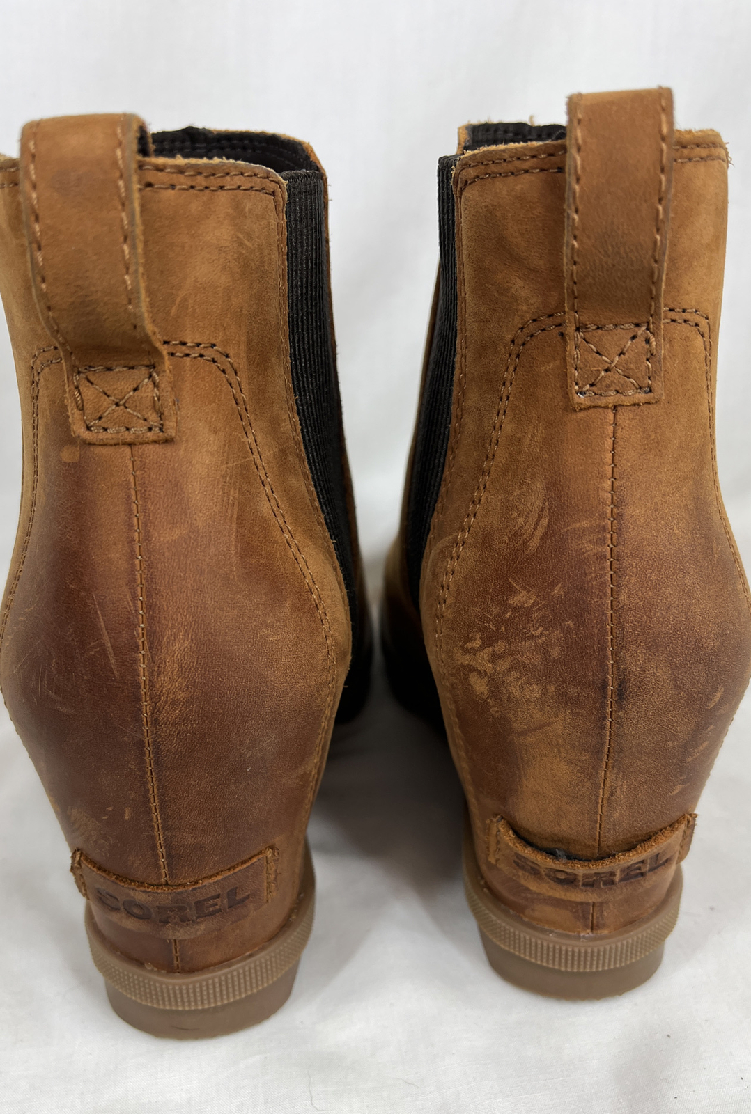 SAOLA Stivaletti Sorel Joan of Arctic Zeppa II Marrone Chelsea Suola Lug Pull On Taglia 7 5