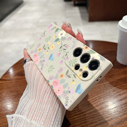 For Samsung S25 S24 S23 Ultra S22 S21 FE Floral Silicone Shockproof Phone Case - Picture 4 of 17