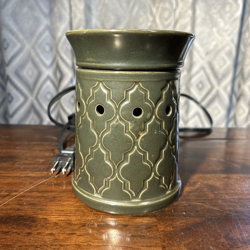Scentsy Morocco Wax Warmer Electric Dark Sage Green Working