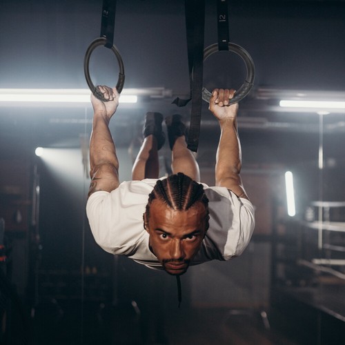 Gymnastic Rings Fitness Equipment Gymnastics Rubberized Only Man Miss - Picture 5 of 12