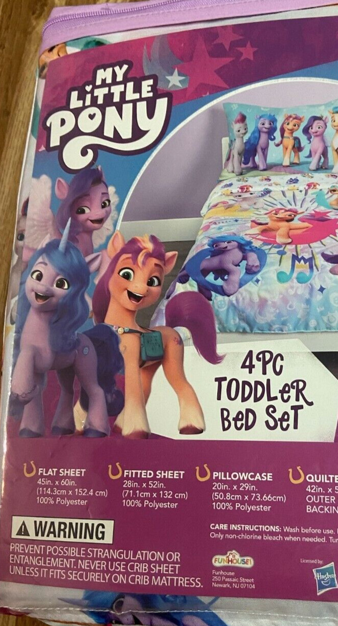 My Little Pony 4-Piece Toddler Bedding Set - Ponies Unite Girls Boys Kids New