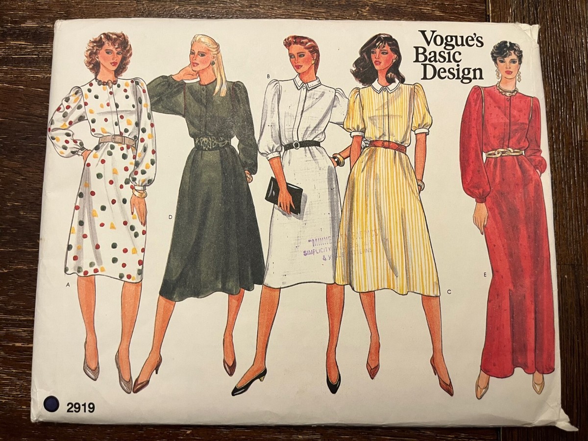 Vogue 2919 UNCUT Sewing Pattern, Misses' Dress, Size 10 | eBay