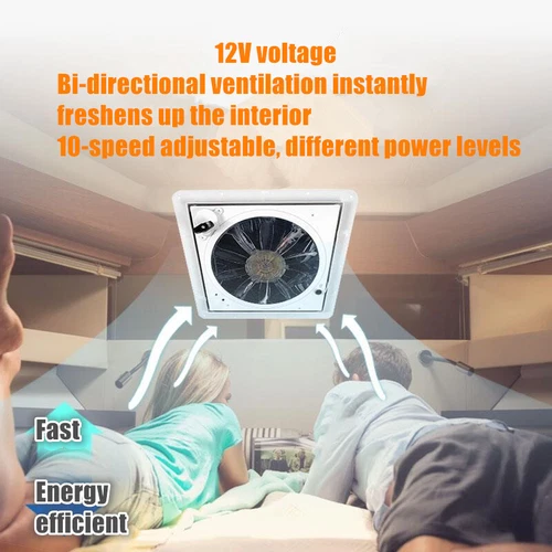 RV Trailer Roof Vent 12V Caravan Vent RV 10 Speed Remote Control Rain Sensor 14" - Picture 4 of 13