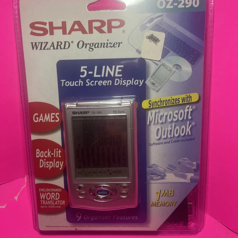 Sharp Wizard Organizer OZ-290 Vintage Brand New In Package    - Image 4 of 4