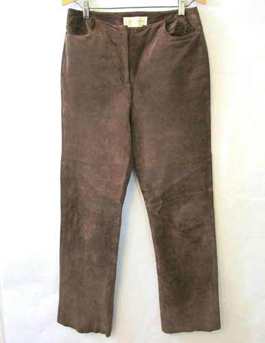 Genuine Suede Pants Sz 6 Dark Brown 