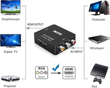 Convertitore da RCA AV a HDMI 1080P Porta i tuoi vecchi giochi e film in HD