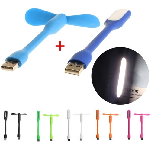 Mini Flexible Portable Bendable USB Fan with LED Lamps Flexible Summer Gadget - 第 2/14 張圖片
