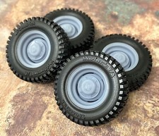 1/24 Scale: 18-Inch  80  s Suburban  Wheels W/ Mud Tires; Jeep, Resin 1/25