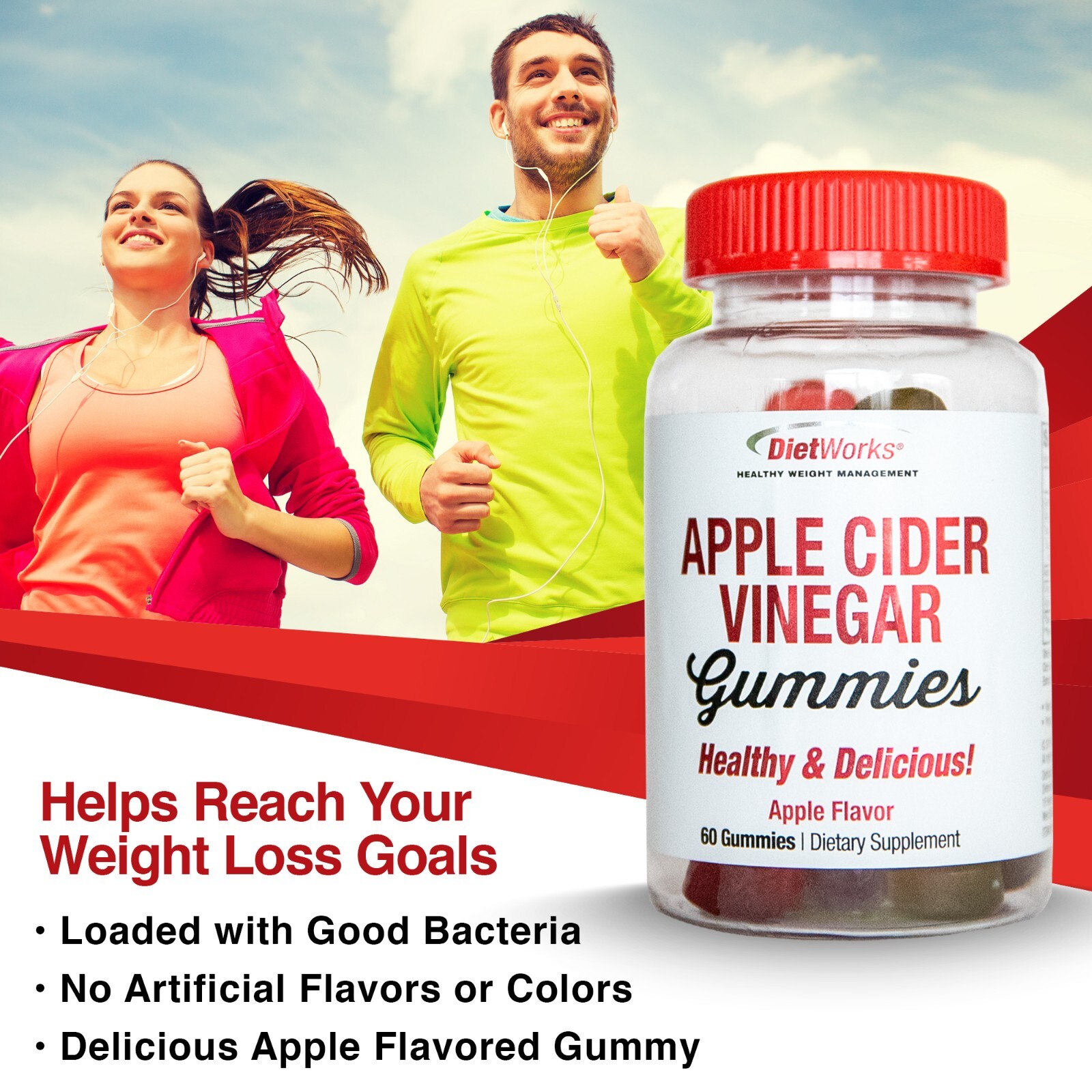 DietWorks Apple Cider Vinegar Gummies Dietary Supplement (Set of 2) eBay