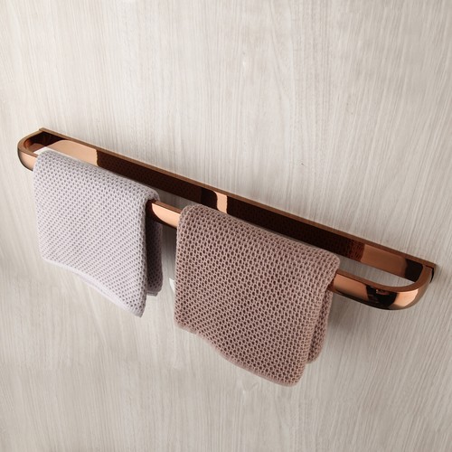 Multi-Functional Rose Gold Alloy Bathroom Accessory Towel Rack Toilet Towel Rod - Picture 15 of 119