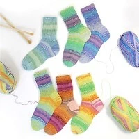 "Rellana Flotte Socke 4fach Baumwolle + Wolle Stretch " Tutti Frutti" (69,50/kg) - Bild 1 von 2