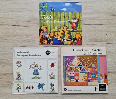 3 x Kinder Schallplatten (1970) Tobis lustige Abenteuer Diolen,Märchen 