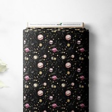 100% Cotton Galaxy Space Stars Print Novelty Children Craft Dress Fabric | FQ