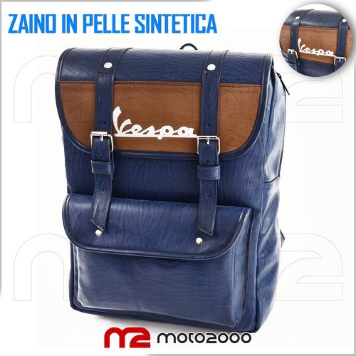 ZAINO ZAINETTO BORSA BLU PIAGGIO VESPA VINTAGE IN PELLE SINTETICA SPECIAL  PX PK | eBay