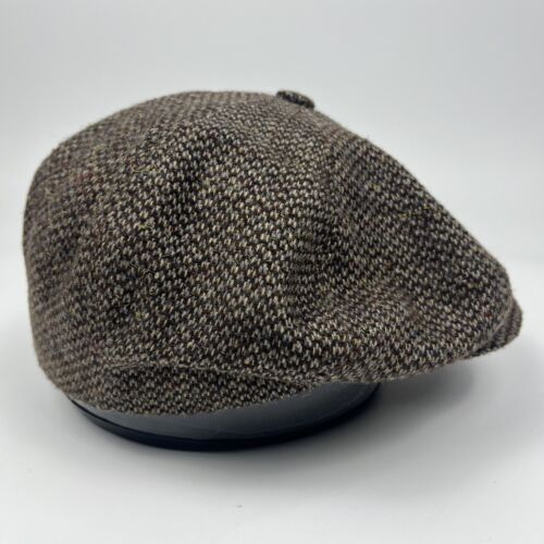 Vintage 1960s Churchill Ltd Brown Wool Paper Boy Hat Mens Size 7 1/4 - 7 3/8 USA - Picture 4 of 12