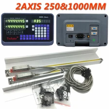 2 Axis Digital Readout DRO 10" 40" Linear Glass Scales Encoder for Mill Lathe,US