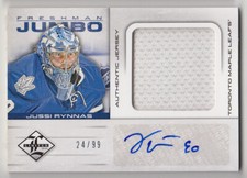 JUSSI RYNNAS 2012-13 LEAF LIMITED FRESHMAN JUMBO MATERIALS JERSEY AUTO AUTOGRAPH