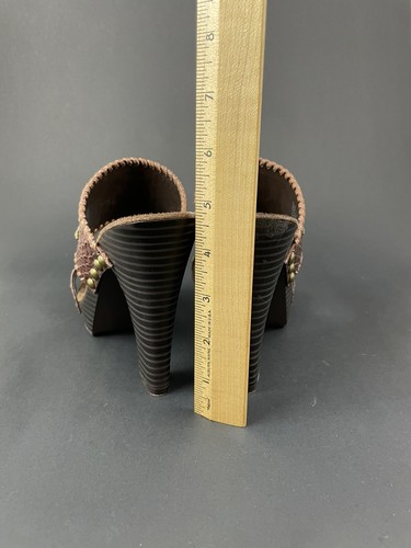 Amanda Smith Shoes Womens Size 9 Topaz Bead Adorned Leather Slides - Picture 3 of 11