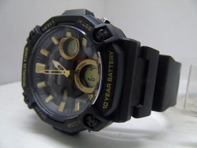 CASIO DIGITAL-ANALOG WELTZEIT TELEMEMO UHR **NEU** UVP 119,99 **GROß 52mm
