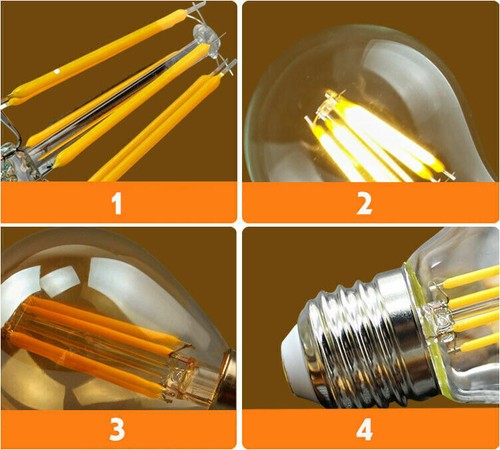 4X E14 LED Bulb 4W Cool White Candle Bulb Lamp Bulb Light Filament 220V - Picture 3 of 6