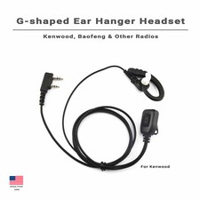 G-Hook Earpiece w/ Soft Ear Tip for Kenwood Baofeng Retevis Radios H-777 TK-340
