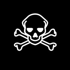 Skull and Crossbones vinyl sticker decal car laptop poison death